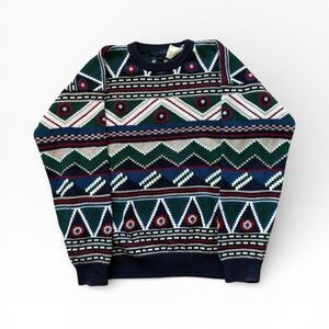 Vintage 90s Geometric Hand Loomed Northern Isles Sweater XL